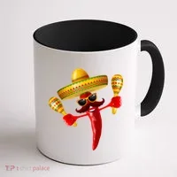 Cinco De Mayo Chili Pepper Dancing Moustache Mexican Coffee Mug thumb 1