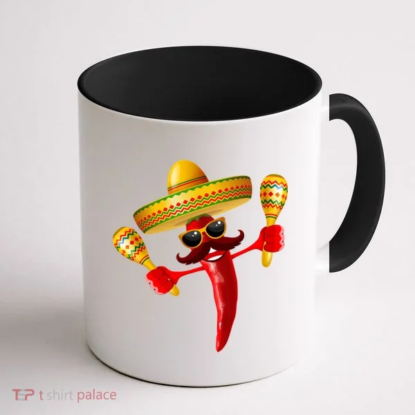 Cinco De Mayo Chili Pepper Dancing Moustache Mexican Coffee Mug