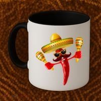 Cinco De Mayo Chili Pepper Dancing Moustache Mexican Coffee Mug thumb 2