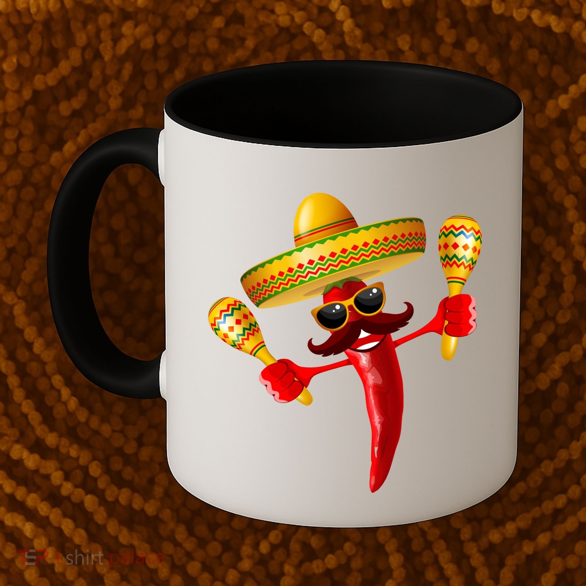 Cinco De Mayo Chili Pepper Dancing Moustache Mexican Coffee Mug