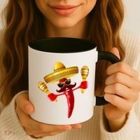 Cinco De Mayo Chili Pepper Dancing Moustache Mexican Coffee Mug thumb 3