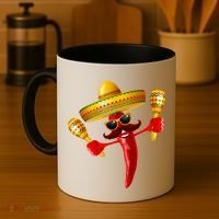 Cinco De Mayo Chili Pepper Dancing Moustache Mexican Coffee Mug thumb 4