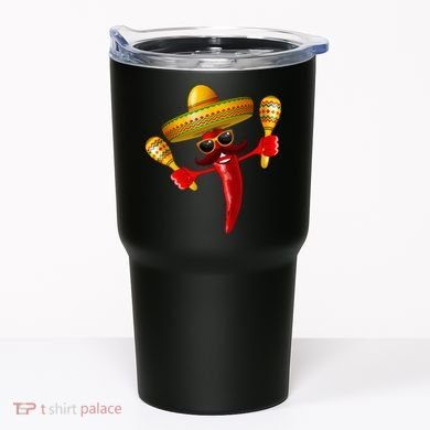 Cinco De Mayo Chili Pepper Dancing Moustache Mexican Tumbler