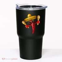 Cinco De Mayo Chili Pepper Dancing Moustache Mexican Tumbler thumb 0