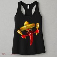 Cinco De Mayo Chili Pepper Dancing Moustache Mexican Women's Tank Top thumb 3