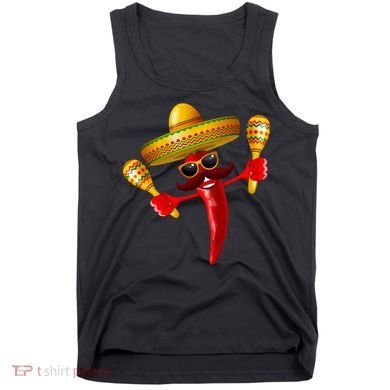 Cinco De Mayo Chili Pepper Dancing Moustache Mexican Tank Top