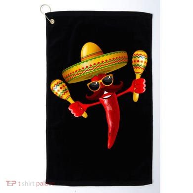 Cinco De Mayo Chili Pepper Dancing Moustache Mexican Golf Towel