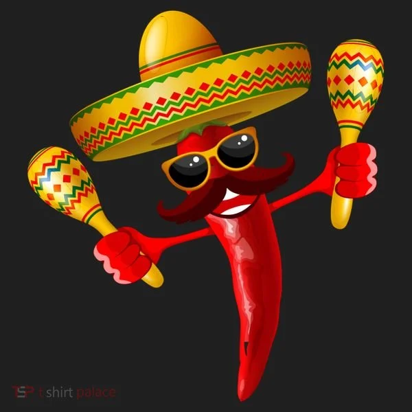 Cinco De Mayo Chili Pepper Dancing Moustache Mexican Golf Towel