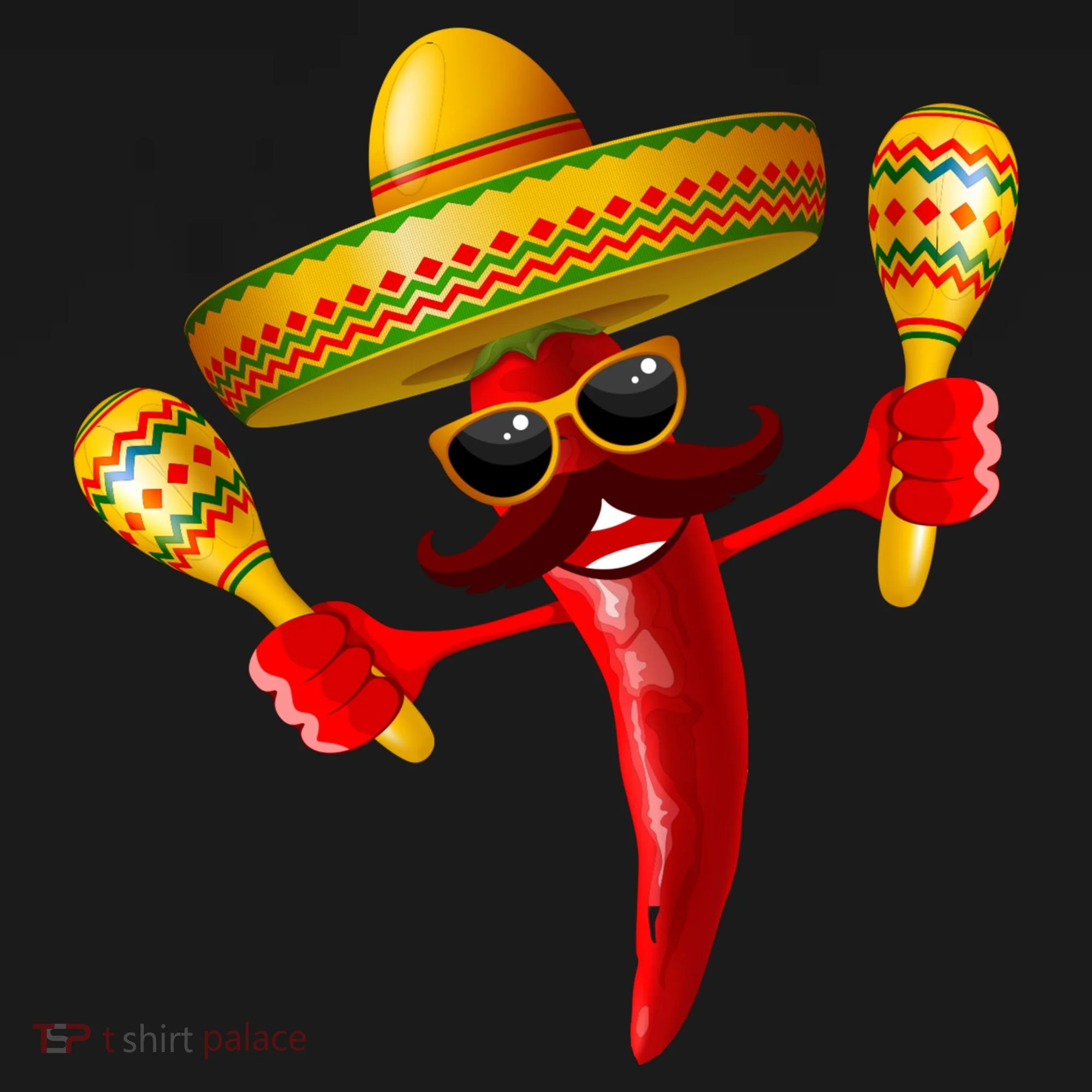 Cinco De Mayo Chili Pepper Dancing Moustache Mexican Kids Sweatshirt