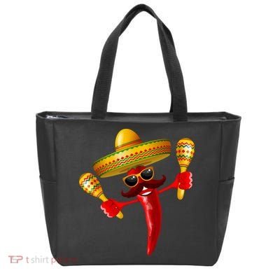 Cinco De Mayo Chili Pepper Dancing Moustache Mexican Tote Bag