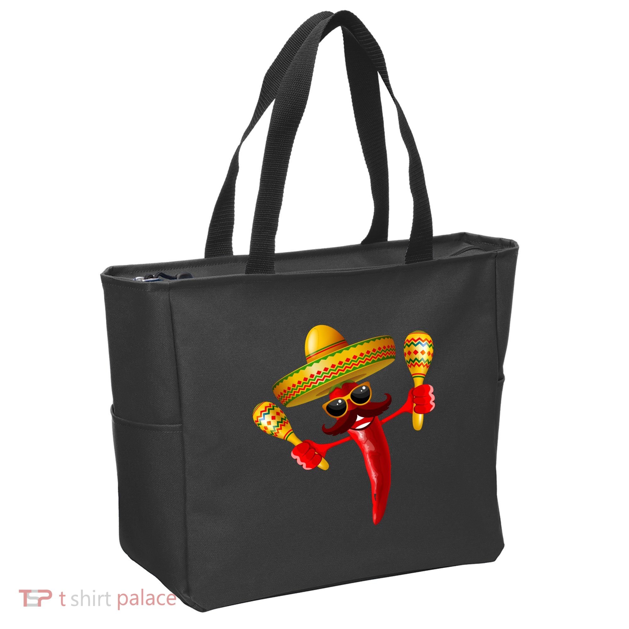 Cinco De Mayo Chili Pepper Dancing Moustache Mexican Tote Bag