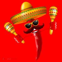 Cinco De Mayo Chili Pepper Dancing Moustache Mexican Santa Hat thumb 1