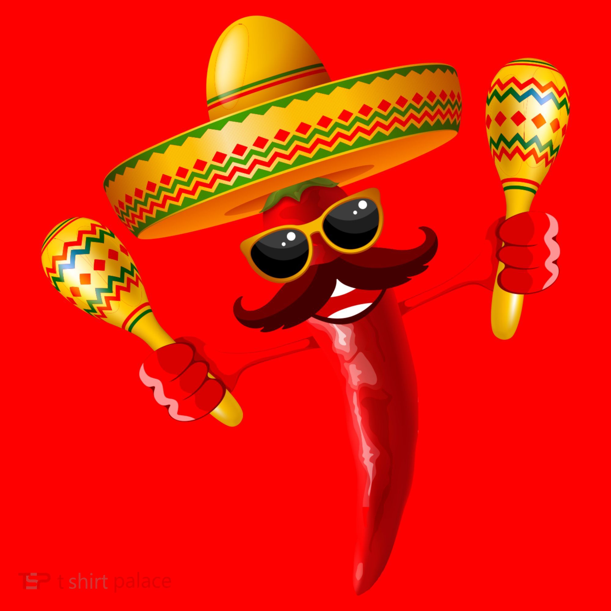 Cinco De Mayo Chili Pepper Dancing Moustache Mexican Santa Hat