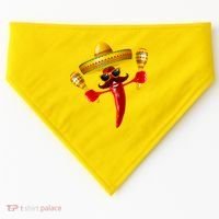Cinco De Mayo Chili Pepper Dancing Moustache Mexican USA-Made Doggie Bandana thumb 0