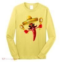 Cinco De Mayo Chili Pepper Dancing Moustache Mexican Long Sleeve Shirt thumb 0
