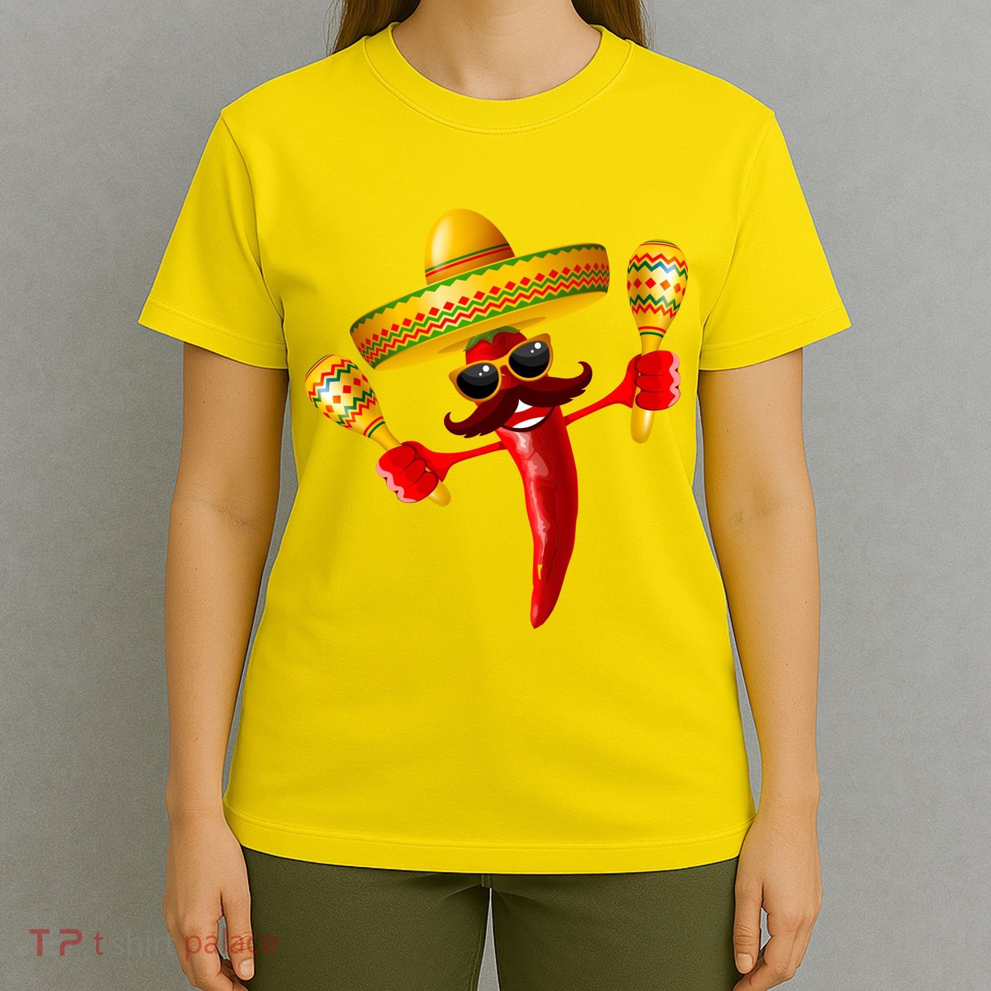 Cinco De Mayo Chili Pepper Dancing Moustache Mexican T-Shirt