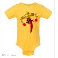 Cinco De Mayo Chili Pepper Dancing Moustache Mexican Baby Bodysuit thumb 0
