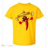 Cinco De Mayo Chili Pepper Dancing Moustache Mexican Toddler T-Shirt thumb 0