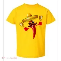 Cinco De Mayo Chili Pepper Dancing Moustache Mexican Toddler T-Shirt thumb 0