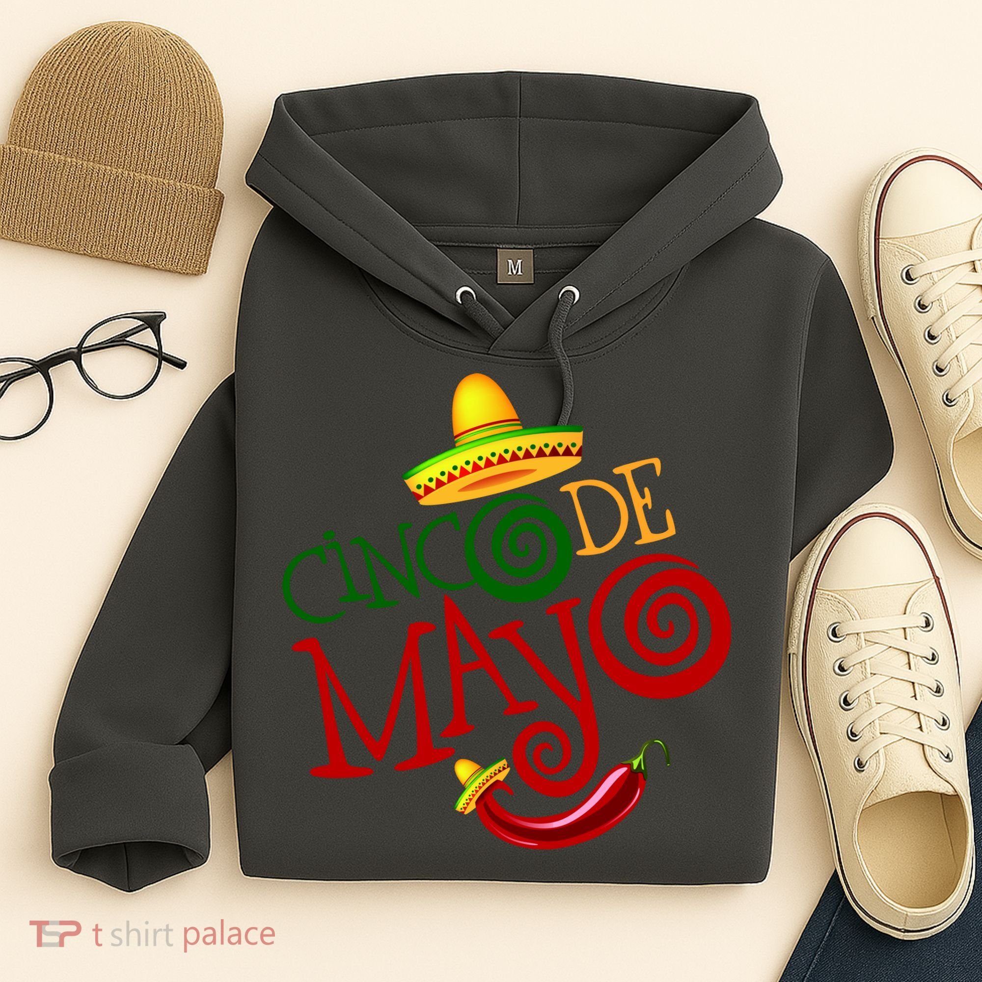 Cinco De Mayo Day of the Dead Sombrero Chili Pepper Hoodie