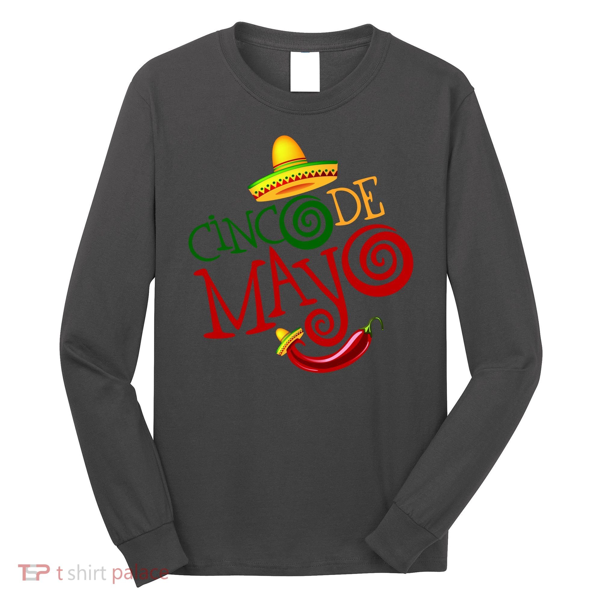 Cinco De Mayo Day of the Dead Sombrero Chili Pepper Long Sleeve Shirt