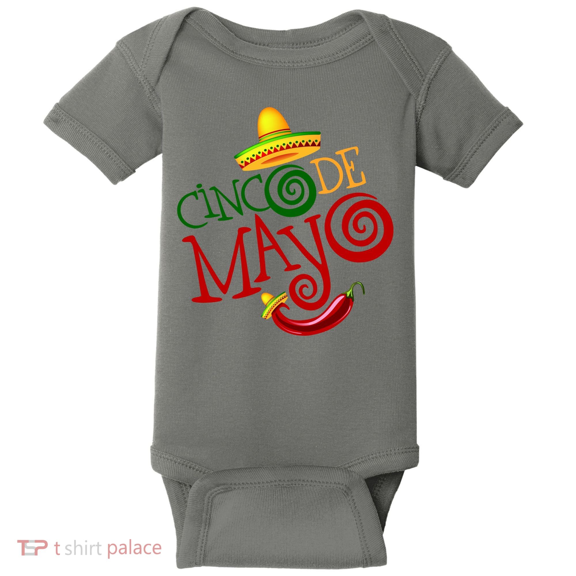 Cinco De Mayo Day of the Dead Sombrero Chili Pepper Baby Bodysuit