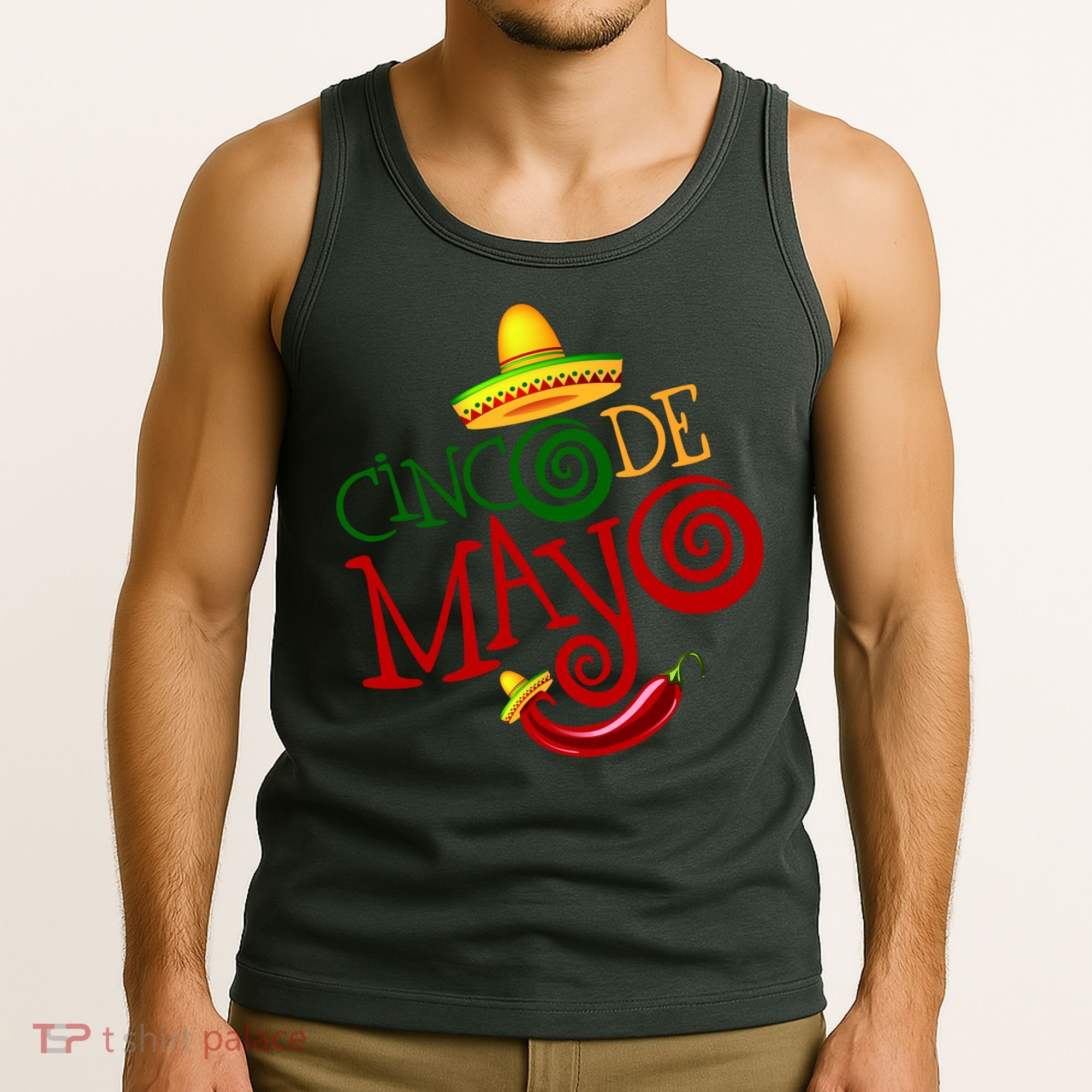Cinco De Mayo Day of the Dead Sombrero Chili Pepper Tank Top