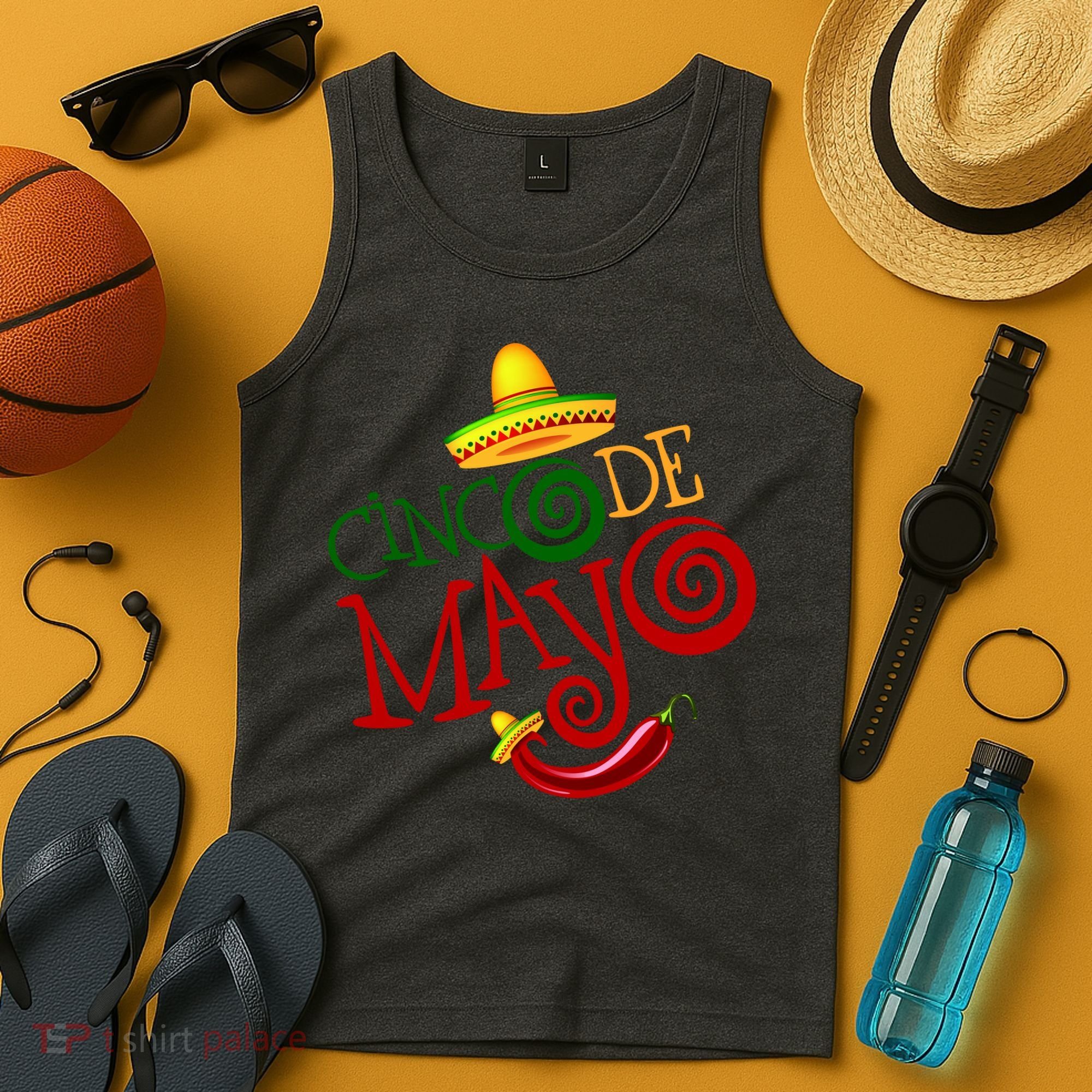 Cinco De Mayo Day of the Dead Sombrero Chili Pepper Tank Top