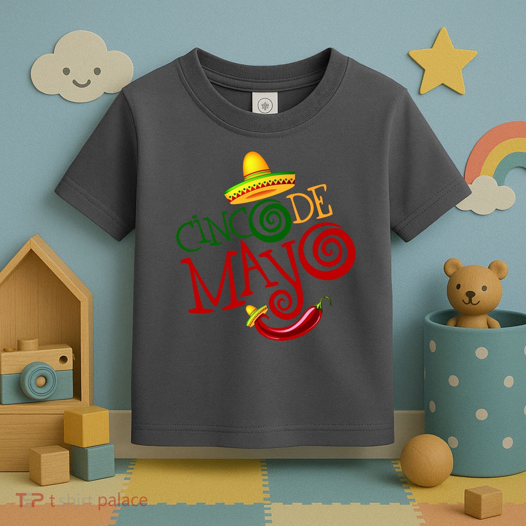 Cinco De Mayo Day of the Dead Sombrero Chili Pepper Toddler T-Shirt