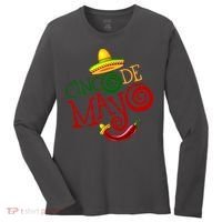 Cinco De Mayo Day of the Dead Sombrero Chili Pepper Women's Long Sleeve Shirt thumb 0