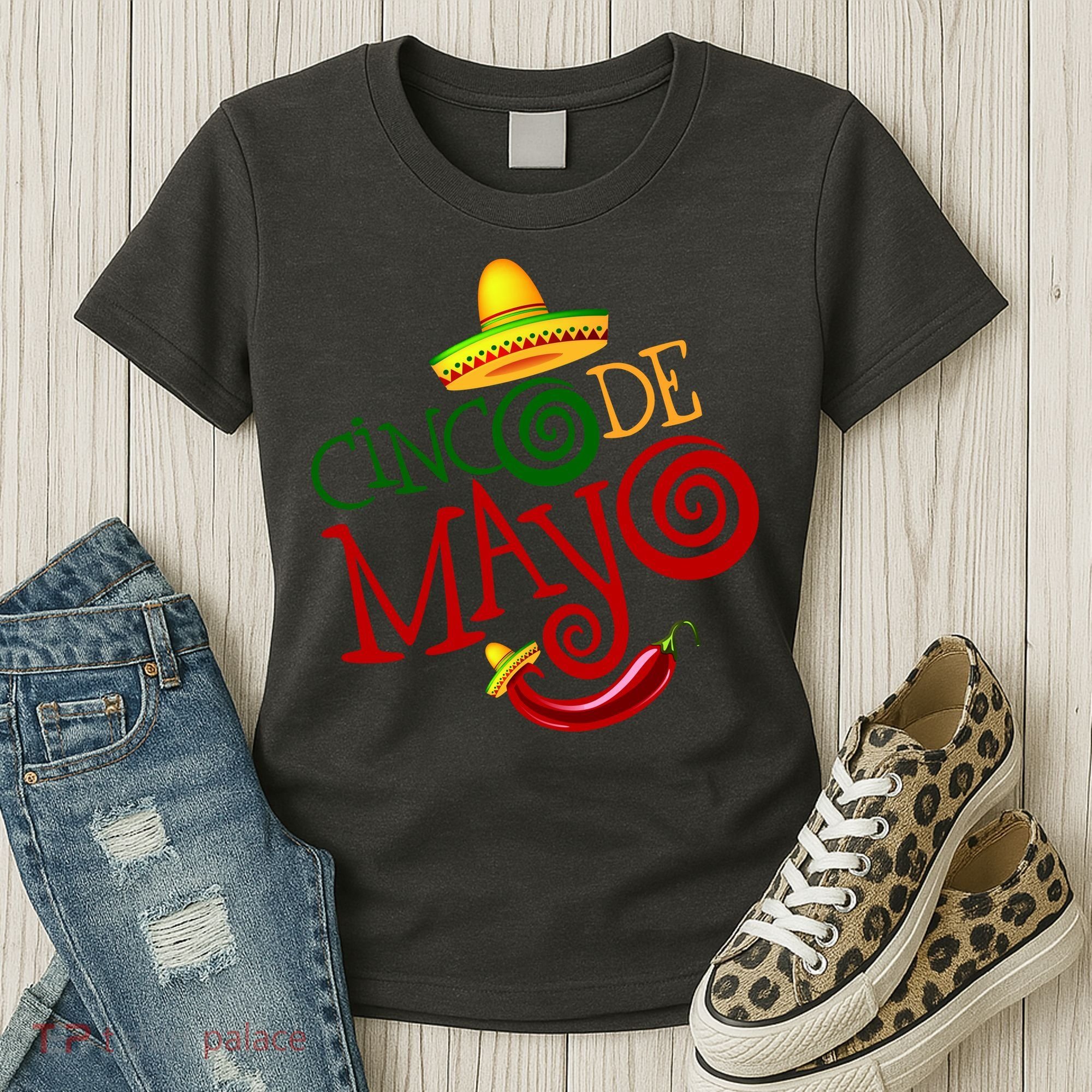 Cinco De Mayo Day of the Dead Sombrero Chili Pepper Women's T-Shirt