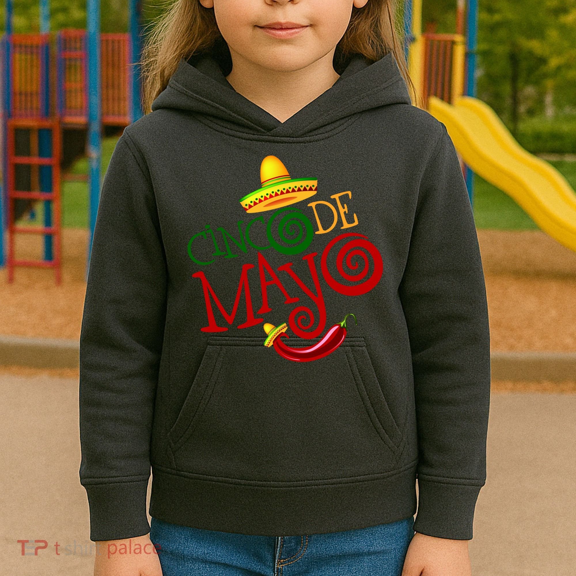 Cinco De Mayo Day of the Dead Sombrero Chili Pepper Kids Hoodie