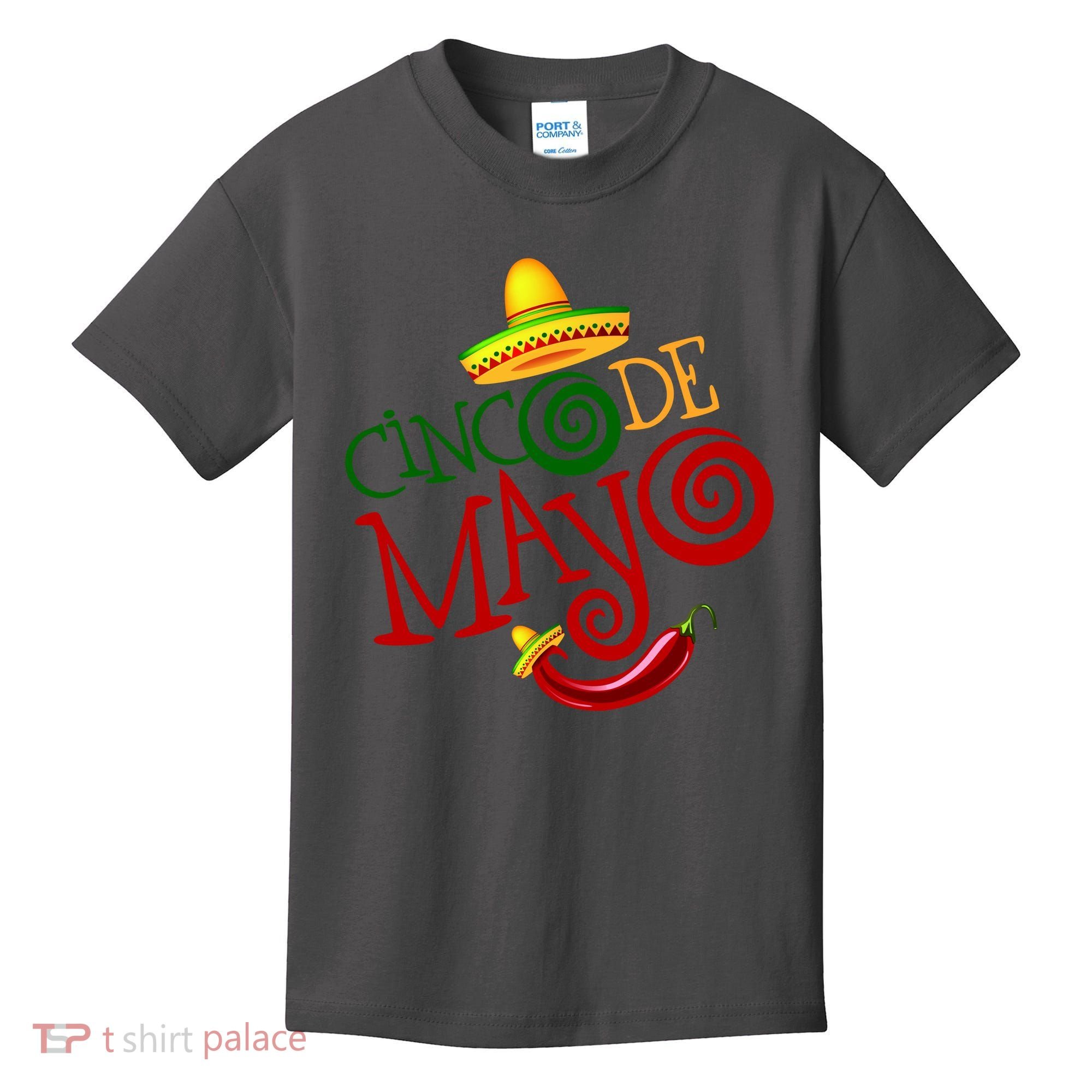Cinco De Mayo Day of the Dead Sombrero Chili Pepper Kids T-Shirt