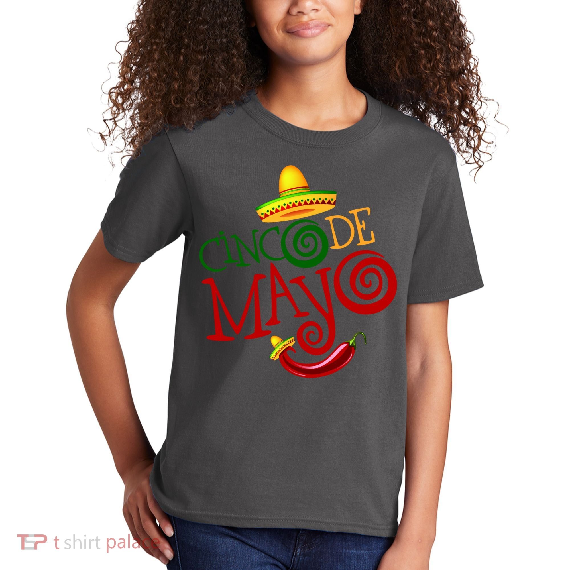 Cinco De Mayo Day of the Dead Sombrero Chili Pepper Kids T-Shirt