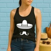 Cinco De Mayo Mexican Sombrero Moustache Women's Tank Top thumb 2