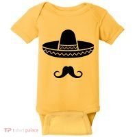 Cinco De Mayo Mexican Sombrero Moustache Baby Bodysuit thumb 0