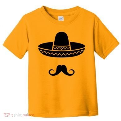 Cinco De Mayo Mexican Sombrero Moustache Toddler T-Shirt