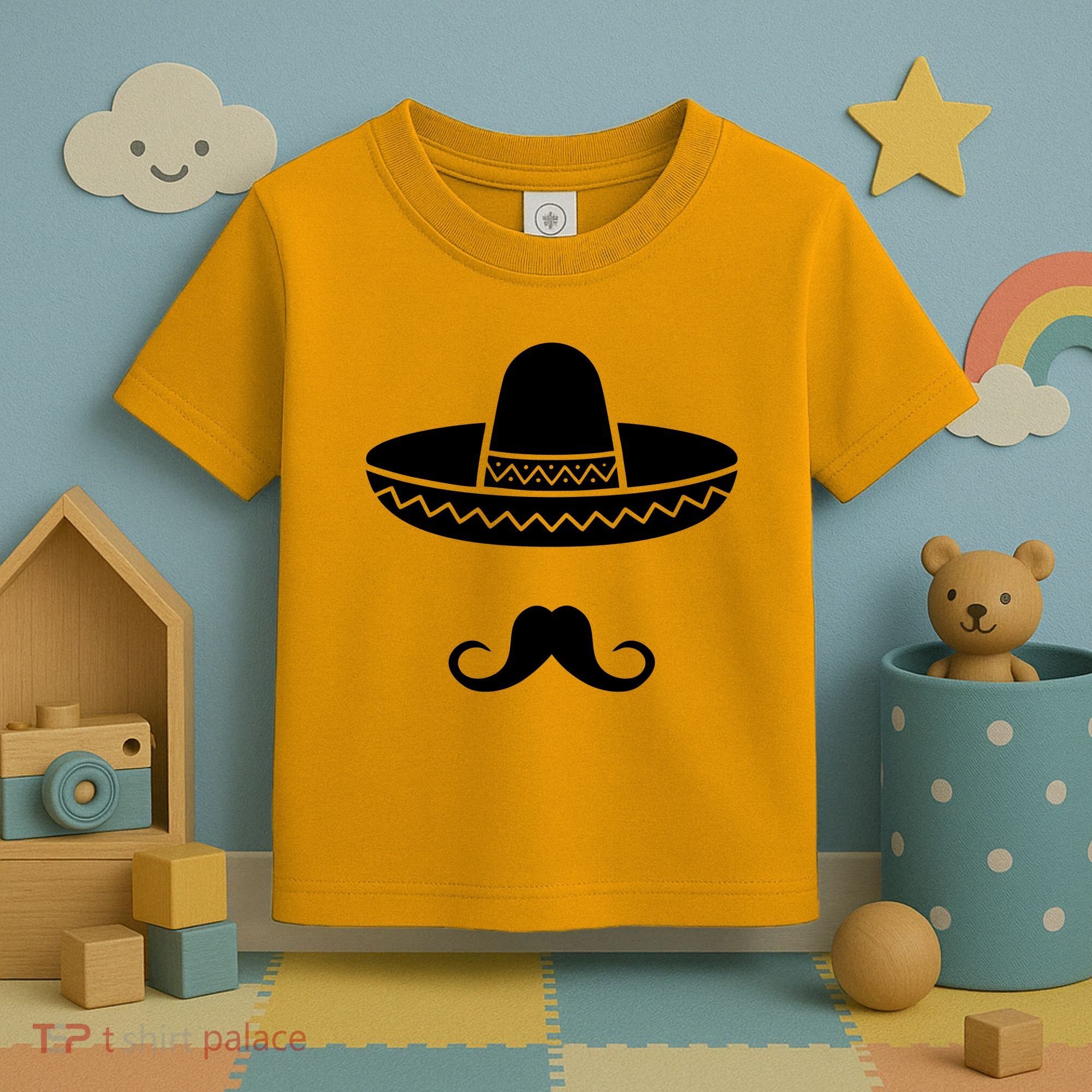 Cinco De Mayo Mexican Sombrero Moustache Toddler T-Shirt