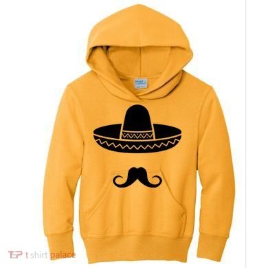 Cinco De Mayo Mexican Sombrero Moustache Kids Hoodie