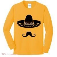 Cinco De Mayo Mexican Sombrero Moustache Kids Long Sleeve Shirt thumb 0