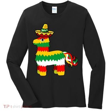 Cinco De Mayo Party Pinata Fiesta Sombrero Women's Long Sleeve Shirt