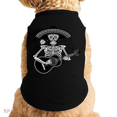 Cinco De Mayo Skeleton Playing the Guitar Doggie Tank