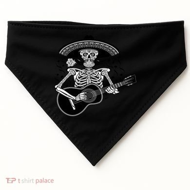 Cinco De Mayo Skeleton Playing the Guitar USA-Made Doggie Bandana