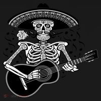 Cinco De Mayo Skeleton Playing the Guitar USA-Made Doggie Bandana thumb 2