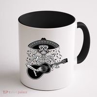 Cinco De Mayo Skeleton Playing the Guitar Coffee Mug thumb 1