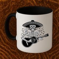 Cinco De Mayo Skeleton Playing the Guitar Coffee Mug thumb 2