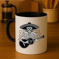 Cinco De Mayo Skeleton Playing the Guitar Coffee Mug thumb 4