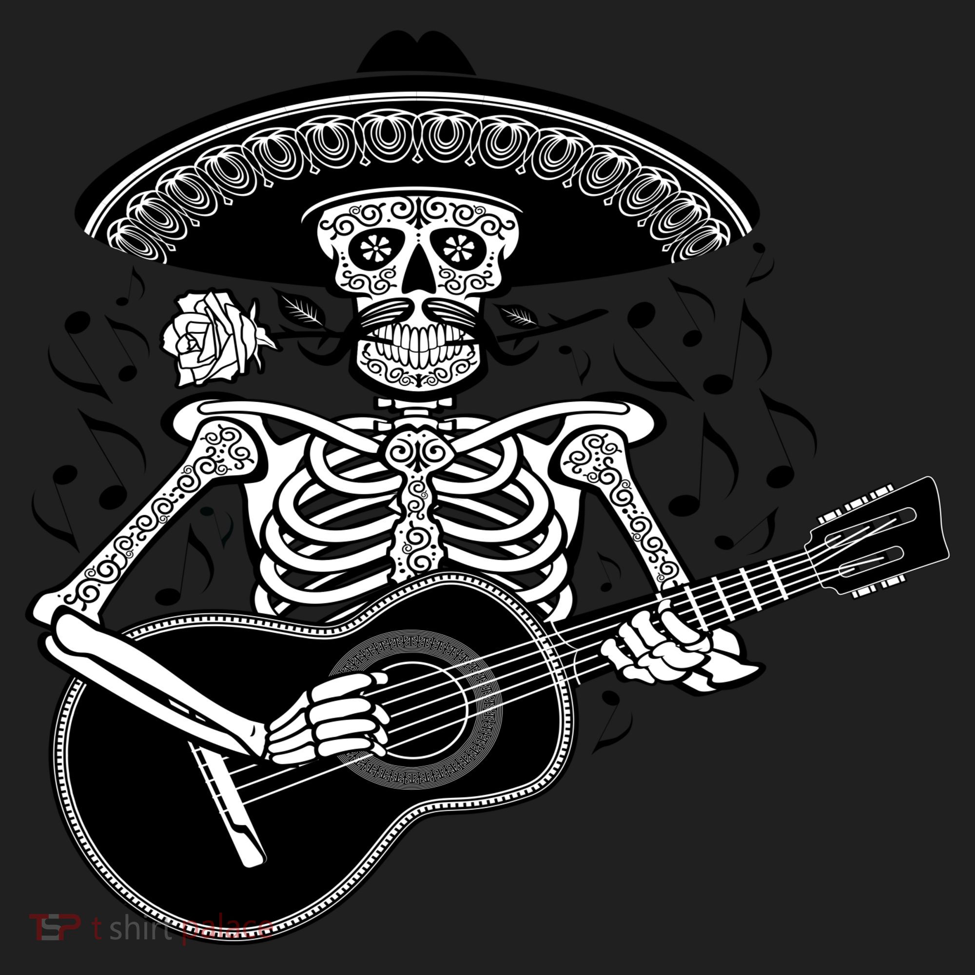 Cinco De Mayo Skeleton Playing the Guitar Beanie