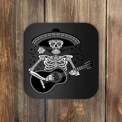 Cinco De Mayo Skeleton Playing the Guitar Coaster