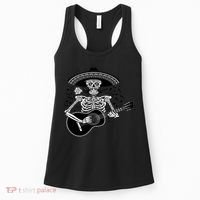Cinco De Mayo Skeleton Playing the Guitar Women's Tank Top thumb 0